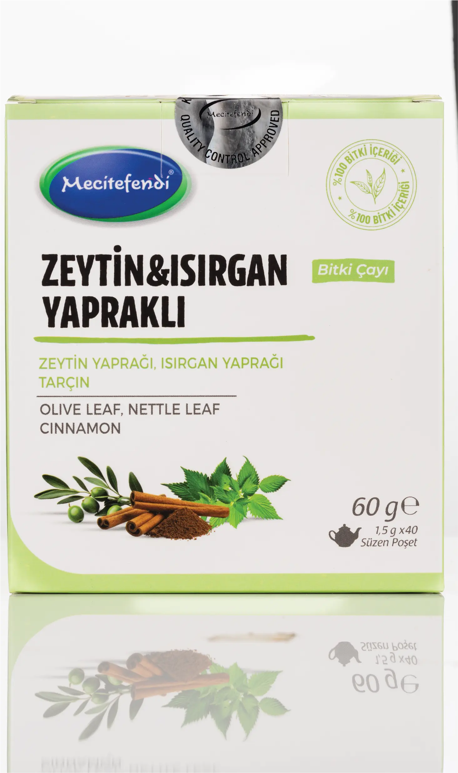 Mecitefendi Zeytin Yapraklı ve Isırgan Otlu Bitki Çayı (40 Süzen Poşet)