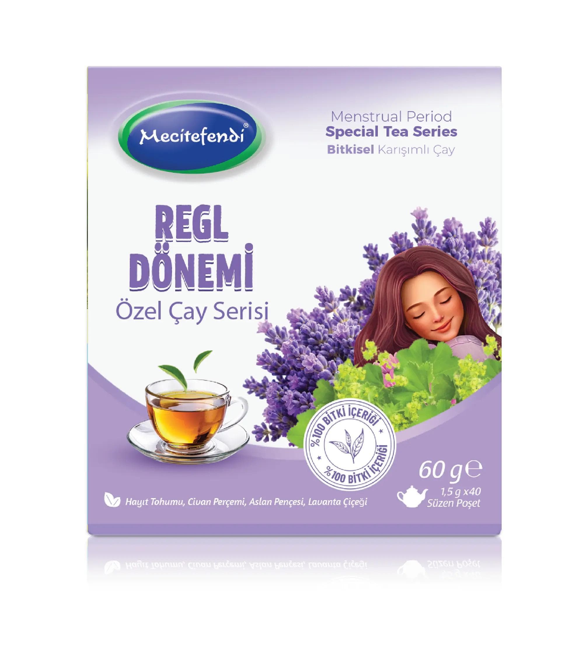 Mecitefendi Doğal Regl Dönemi Bitki Çayı (40 Süzen Poşet) - Özel Günler İçin Rahatlatıcı Karışım