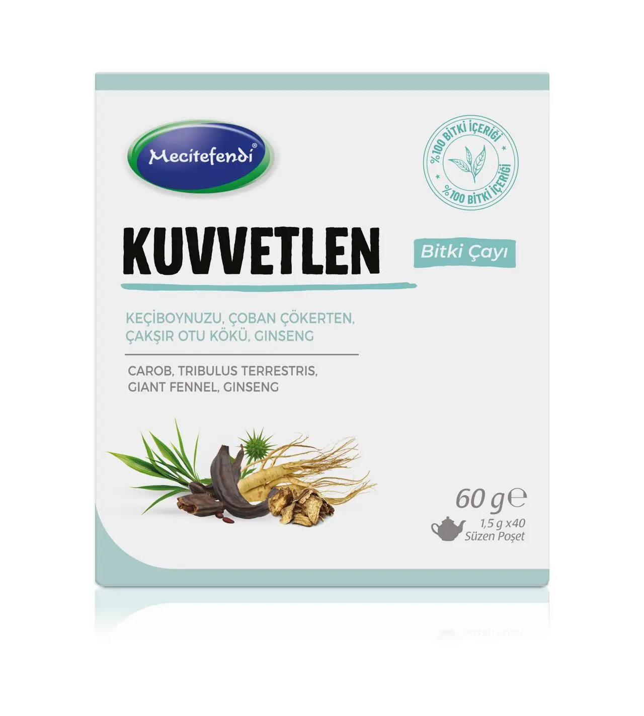 Mecitefendi Kuvvetlen Bitki Çayı - Enerji Destekli (40'lı Süzen Poşet)