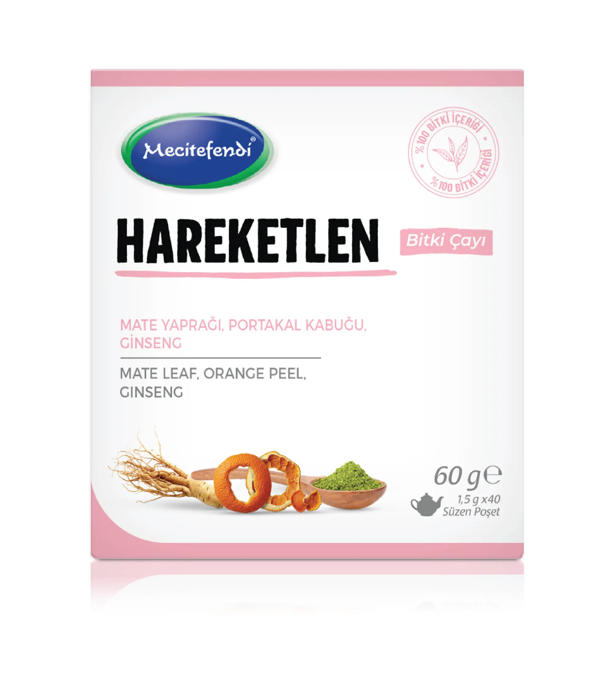 Mecitefendi Hareketlen Bitki Çayı 40'lı Süzen Poşet