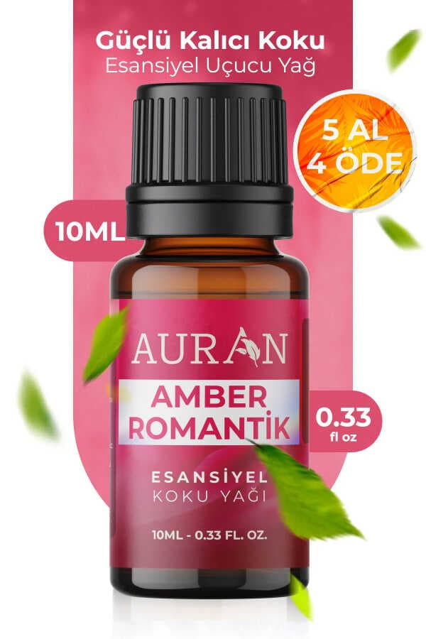 AURAN Amber Romantik Esansiyel Uçucu Koku Yağı - 10 ml | Difüzör, Buhurdanlık ve Aromaterapi Yağı