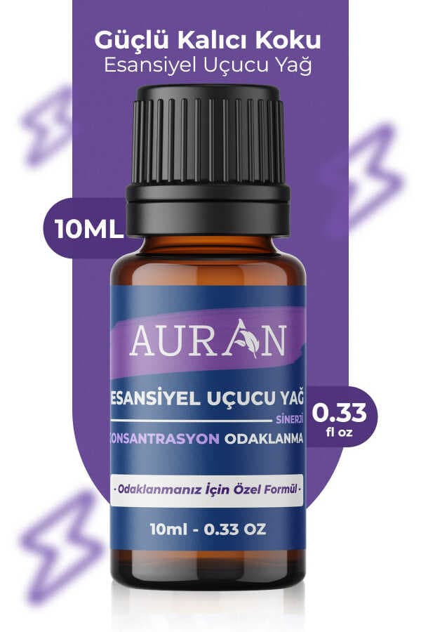 AURAN Konsantrasyon Etkili Uçucu Aromaterapi Yağı - Buhurdanlık ve Difüzör Esansı (10 ml)