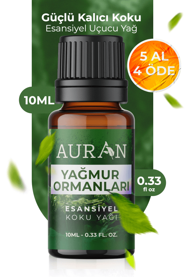 AURAN Yağmur Ormanları Esansiyel Uçucu Yağ - Difüzör, Buhurdanlık ve Aromaterapi Esansı (10 ml)