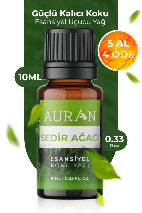 Auran Sedir Ağacı Esansiyel Uçucu Yağı - Ortam Kokusu, Sihirli Küre ve Hobi Esansı (10 ml)