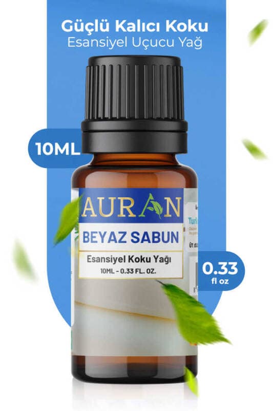 Auran Beyaz Sabun Esansiyel Uçucu Yağ (10 ml) - Buhurdanlık, Difüzör ve Aromaterapi Odaklı Temizlik Kokusu